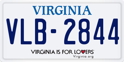 VA license plate VLB2844