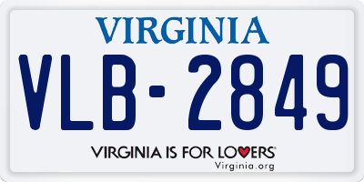 VA license plate VLB2849