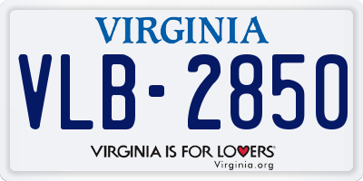 VA license plate VLB2850