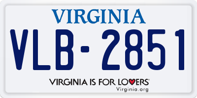 VA license plate VLB2851