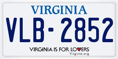 VA license plate VLB2852