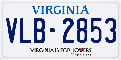 VA license plate VLB2853