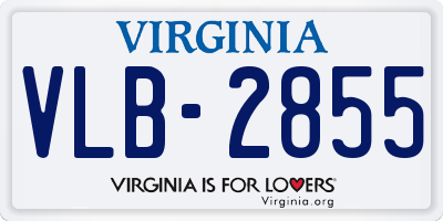 VA license plate VLB2855