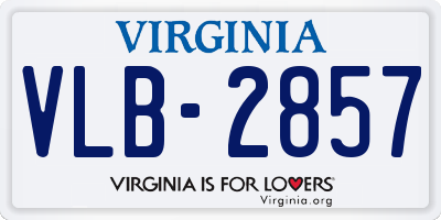 VA license plate VLB2857