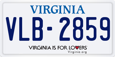 VA license plate VLB2859