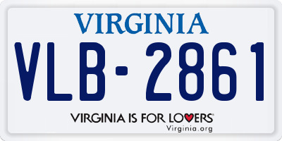 VA license plate VLB2861