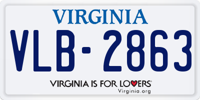 VA license plate VLB2863