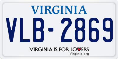 VA license plate VLB2869