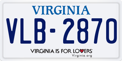 VA license plate VLB2870
