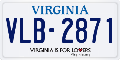 VA license plate VLB2871