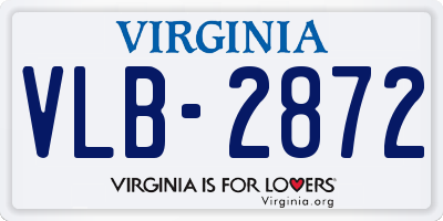 VA license plate VLB2872