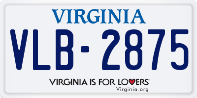 VA license plate VLB2875