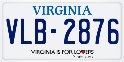 VA license plate VLB2876
