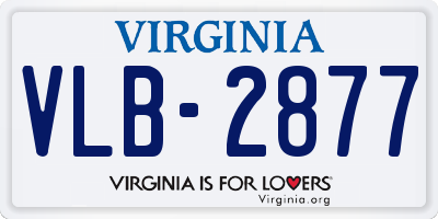 VA license plate VLB2877
