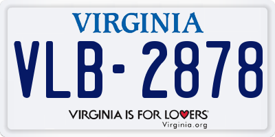VA license plate VLB2878