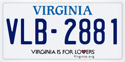 VA license plate VLB2881