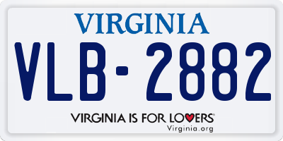 VA license plate VLB2882