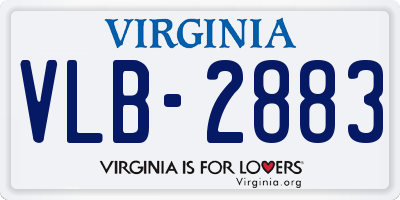 VA license plate VLB2883