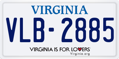 VA license plate VLB2885