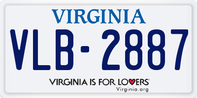VA license plate VLB2887
