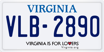 VA license plate VLB2890