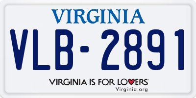 VA license plate VLB2891