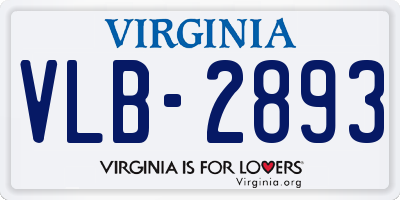 VA license plate VLB2893