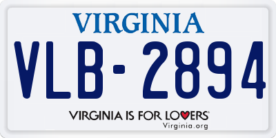 VA license plate VLB2894