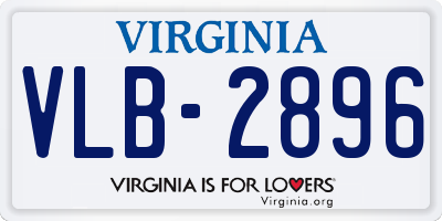 VA license plate VLB2896