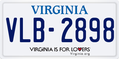 VA license plate VLB2898