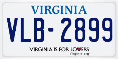 VA license plate VLB2899
