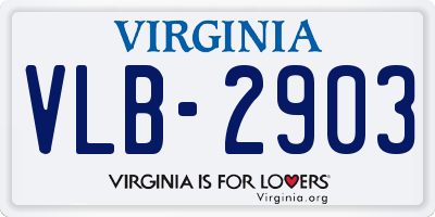 VA license plate VLB2903