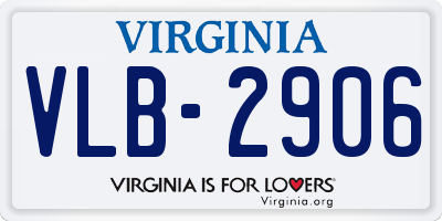 VA license plate VLB2906