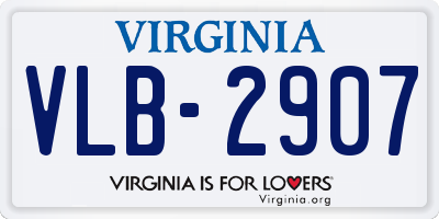 VA license plate VLB2907