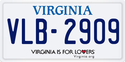 VA license plate VLB2909