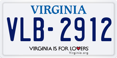 VA license plate VLB2912