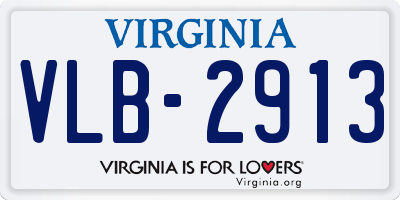 VA license plate VLB2913