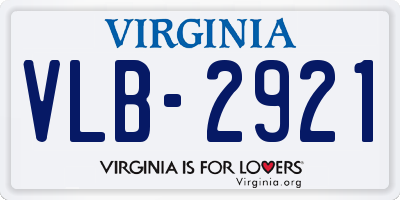 VA license plate VLB2921