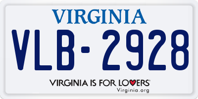 VA license plate VLB2928