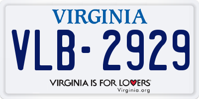 VA license plate VLB2929