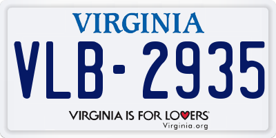 VA license plate VLB2935
