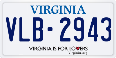 VA license plate VLB2943