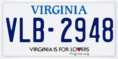 VA license plate VLB2948