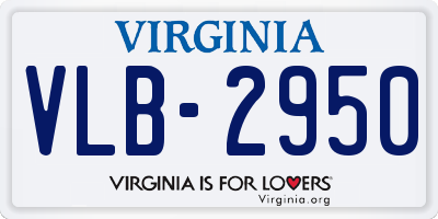 VA license plate VLB2950
