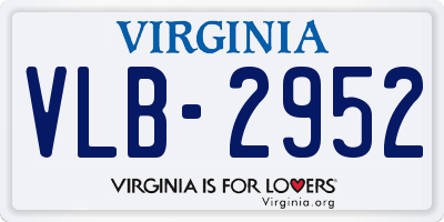 VA license plate VLB2952