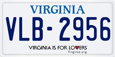 VA license plate VLB2956