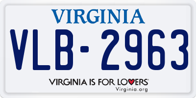 VA license plate VLB2963