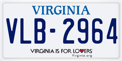 VA license plate VLB2964