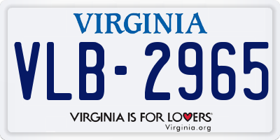 VA license plate VLB2965