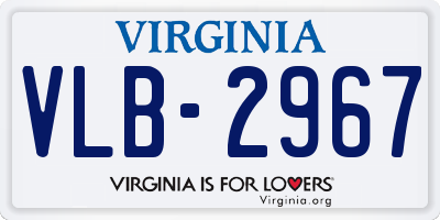 VA license plate VLB2967